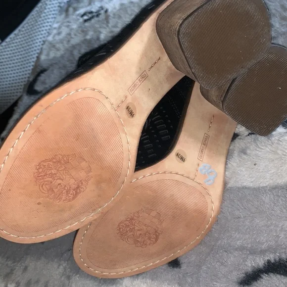 Vince Camuto Suede Open Toe Ankle Boots — 9 - Picture 10 of 13